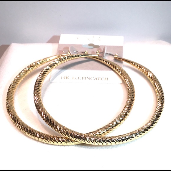 Oversize 14K Gold Filled Statement Hoop Earrings - Picture 5 of 6